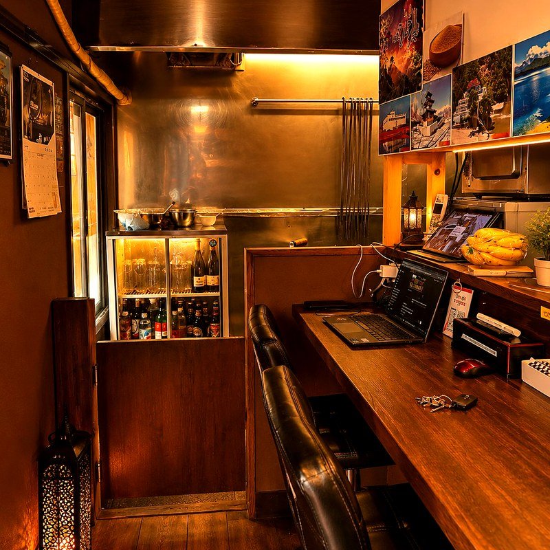 Kitchen corner with Moroccan lantern at Mannat